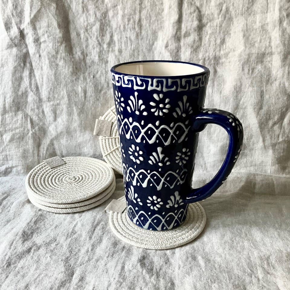 Artwork by Sandra Naufal - Vente Sous-verre - Sous-verres en corde blanc chaud1