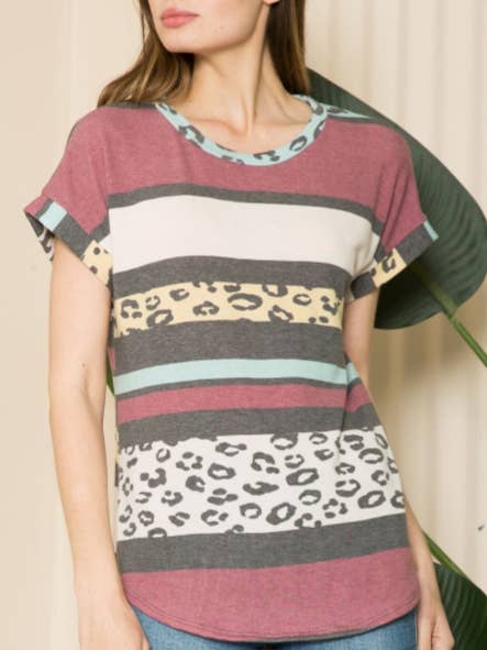 aa24 - Wholesale T-Shirt - Women's - Cute Leapard Print Soft Tee0