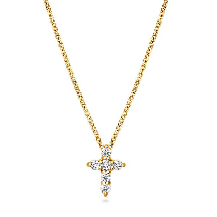 BERRICLE Sterling Sølv Kors Cubic Zirconia CZ Halskæde for engroshandel hos BERRICLE