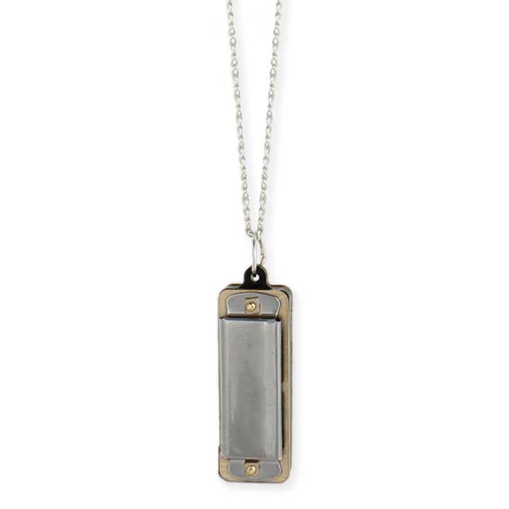 ZAD - Wholesale Pendant/Charm Necklace - Silver Harmonica Necklace