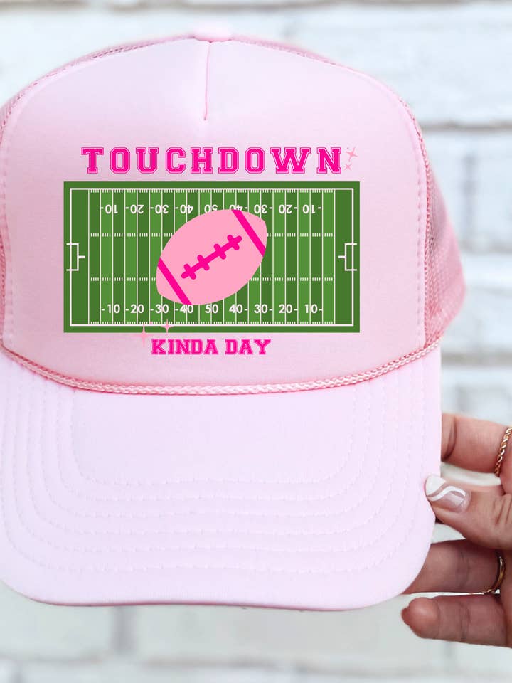 Touchdown Pink Football Trucker Ballcap for wholesale by Keep it Gypsy