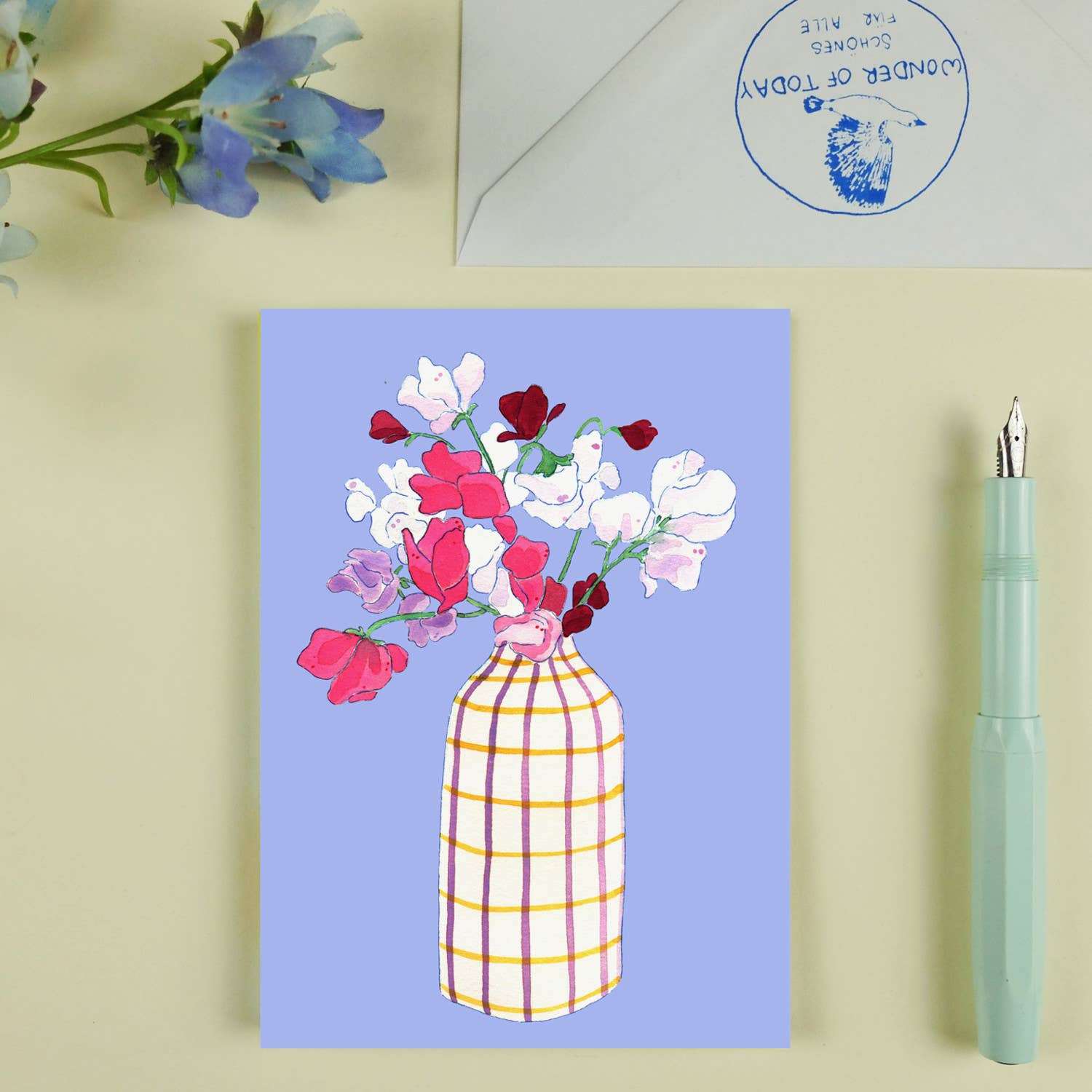 Wonder Of Today - Vendita all'ingrosso Cartoline - Cartolina mazzo di piselli odorosi viola4