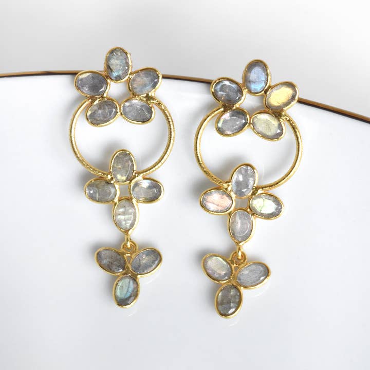 FELIX Z DESIGNS - Wholesale Dangle Earrings - 925 Silver Floating Flower Earrings