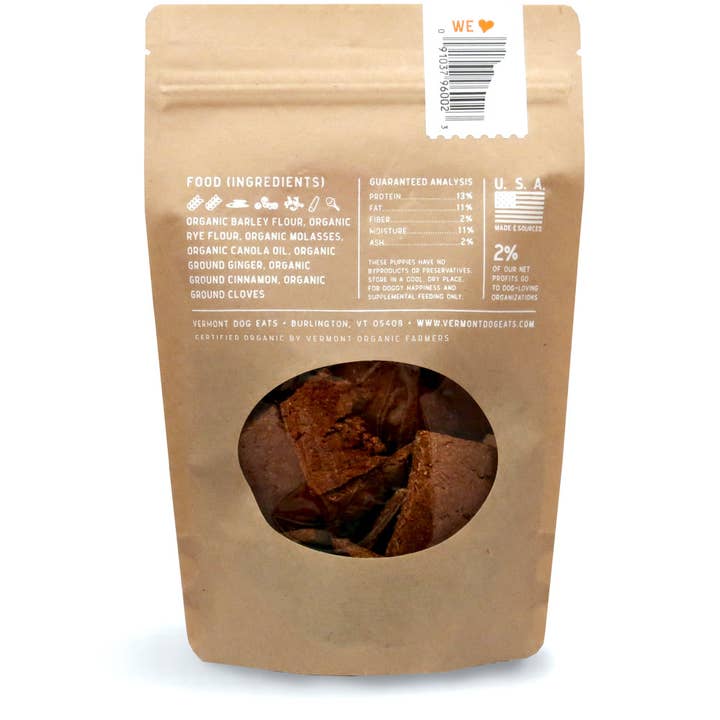 Vermont Dog Eats - Wholesale Pet Treats - Dog - Ginger's Snaps1