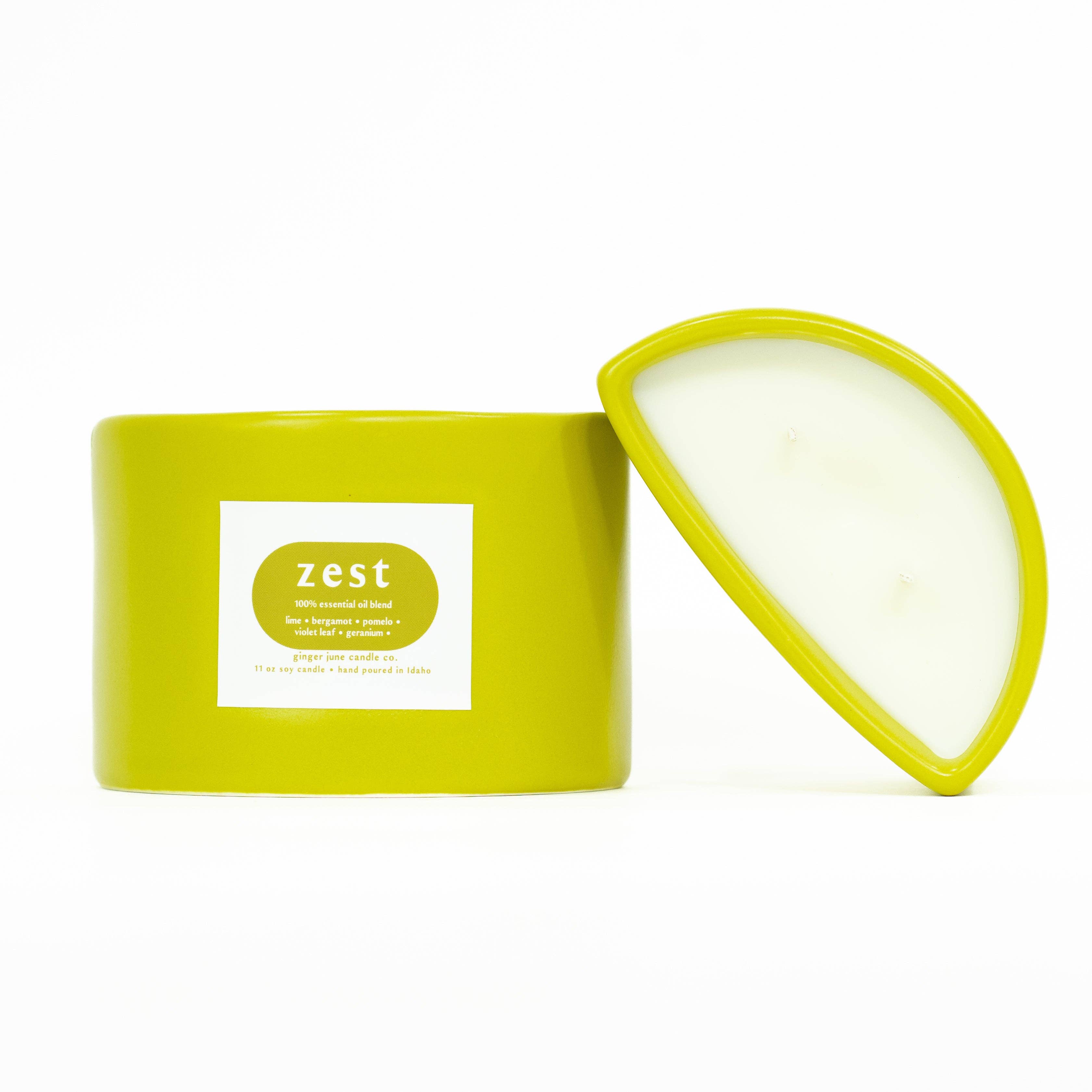 Ginger June Candle Co. - Venta al por mayor Velas en tarros - vela de media luna • 11 oz • 100% aceite esencial • 5 fragancias opti7