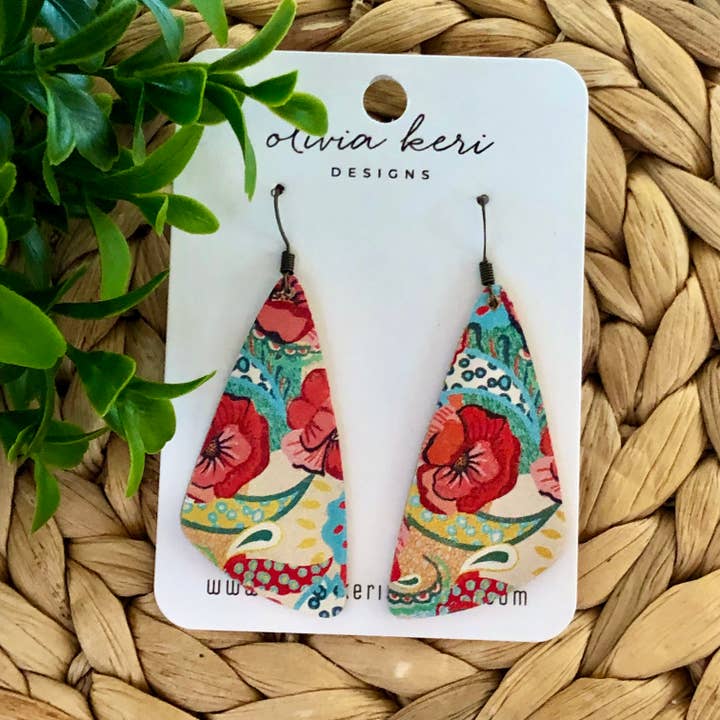 Zoe - Spring Fling Poppy Dangle Earrings for wholesale by Olivia Keri Designs