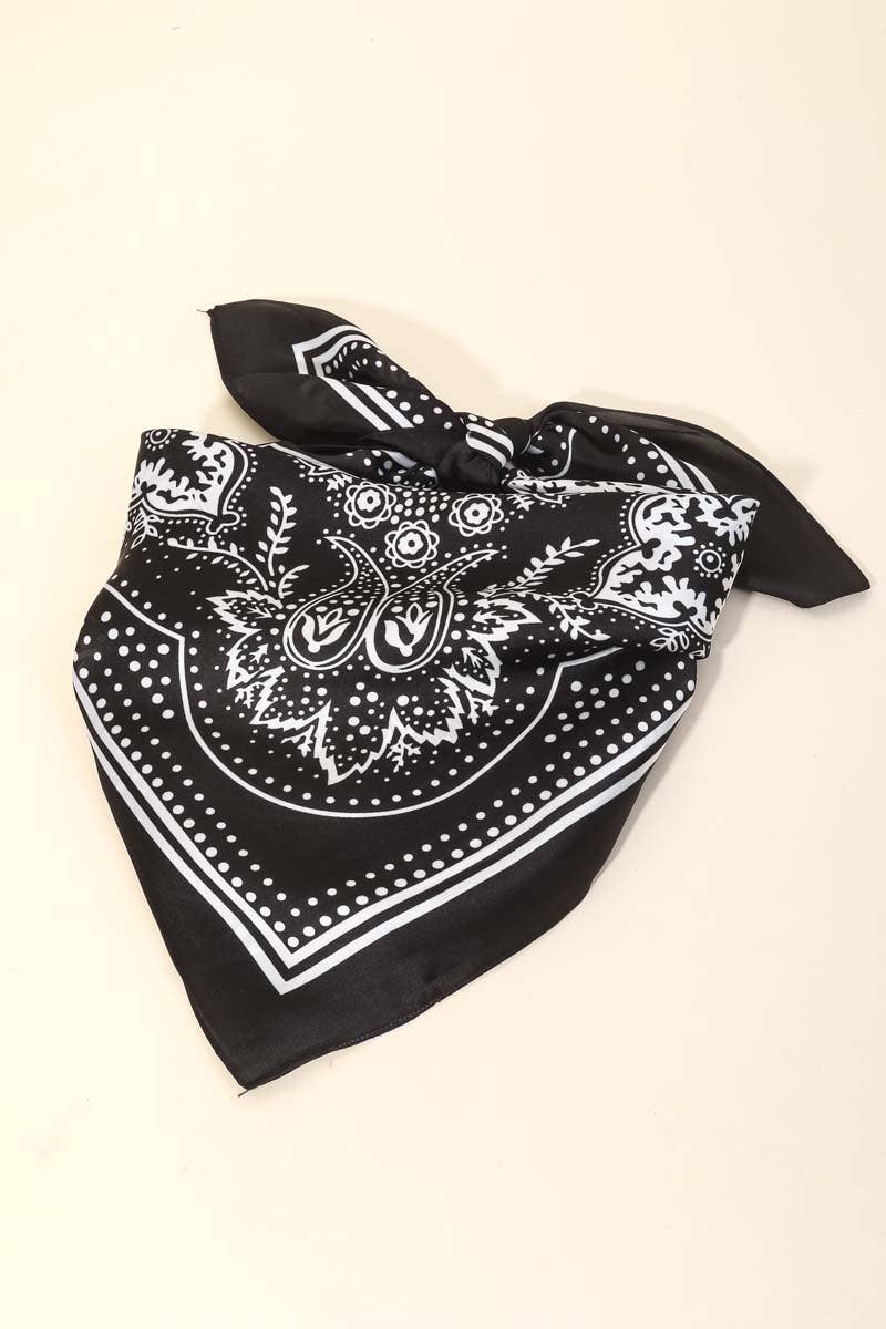 Anarchy Street - Wholesale Scarf - Women's - Light Paisley Design Square Bandana Scarf6