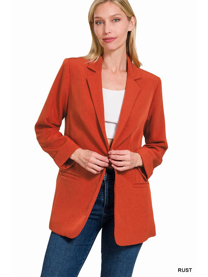 42POPS – wholesale Blazer - Dam – .. SI-24179 Vävd långärmad klassisk kavaj med öppen front med Li