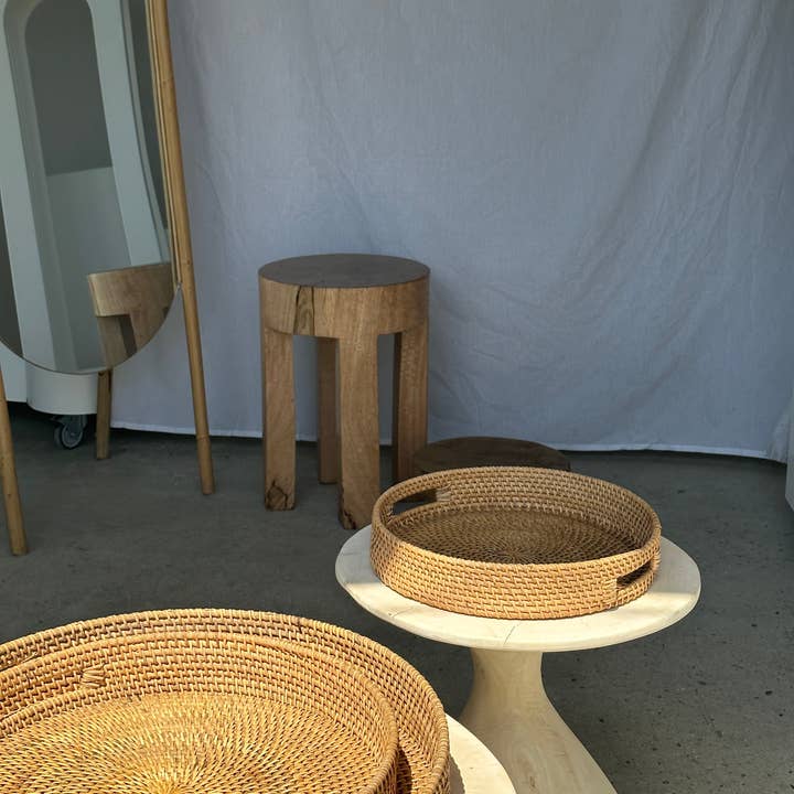 Office Objets - Wholesale Basket - Set of three handcrafted Indonesian wicker baskets in natural rattan (caramel)99