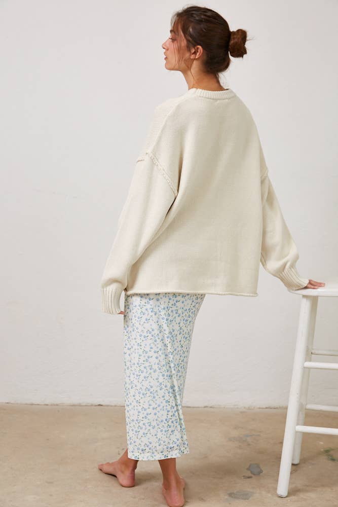 Creamon - Wholesale Pullover-trui - Dames - NSW2569-Ontspannen Boyfriend Fit Trui met Ronde Hals10