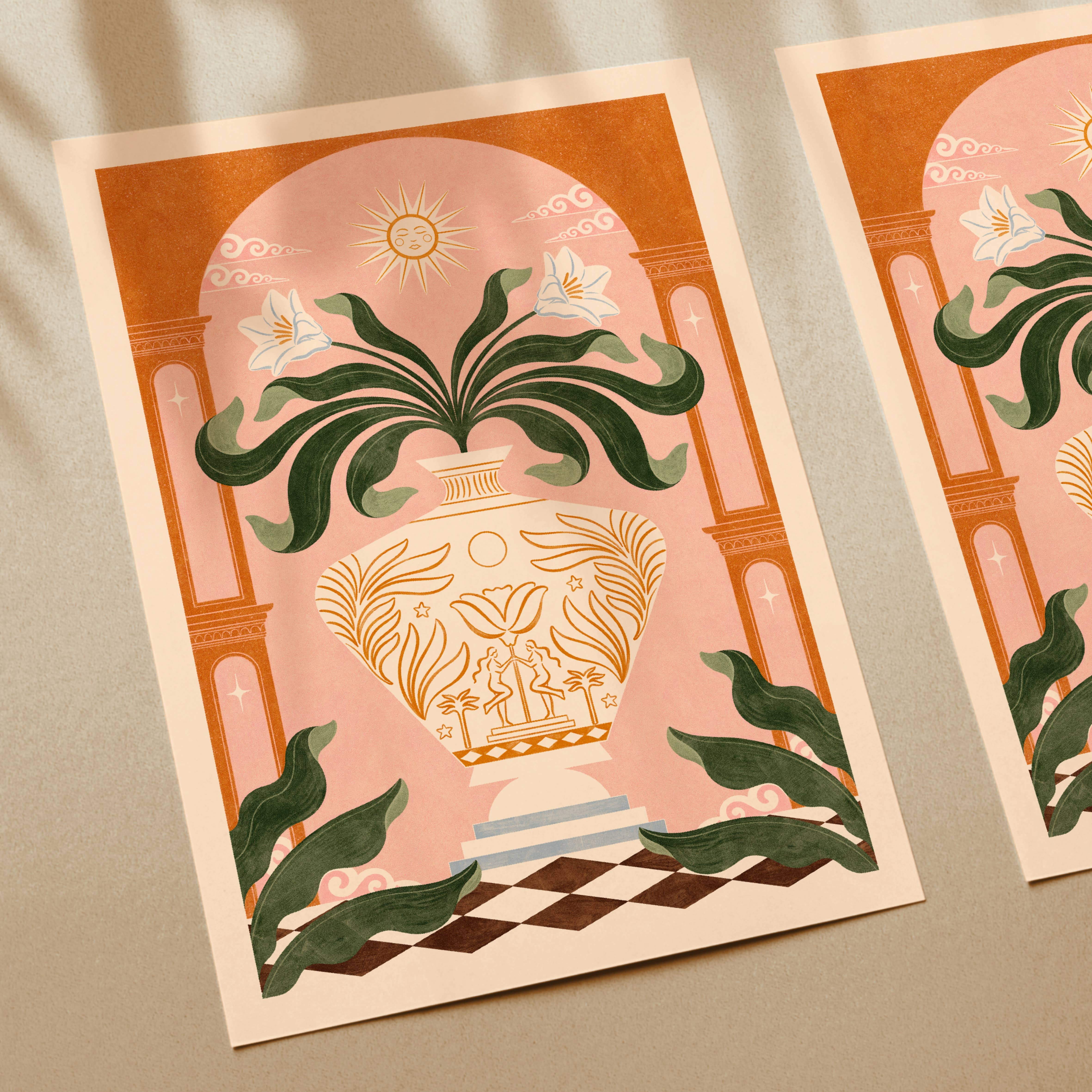 Nïma Nïma Studio – wholesale Art print – ‘Vase Botanique’, Boho Sun Botanical Floral Art Print1