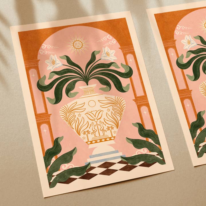 Nïma Nïma Studio – wholesale Art print – ‘Vase Botanique’, Boho Sun Botanical Floral Art Print1