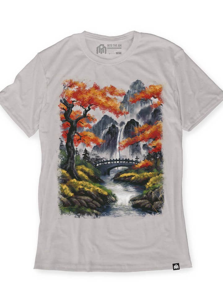 Heren Graphic T-shirt - Bedrukt T-shirt (Misty Falls) voor wholesale door INTO THE AM