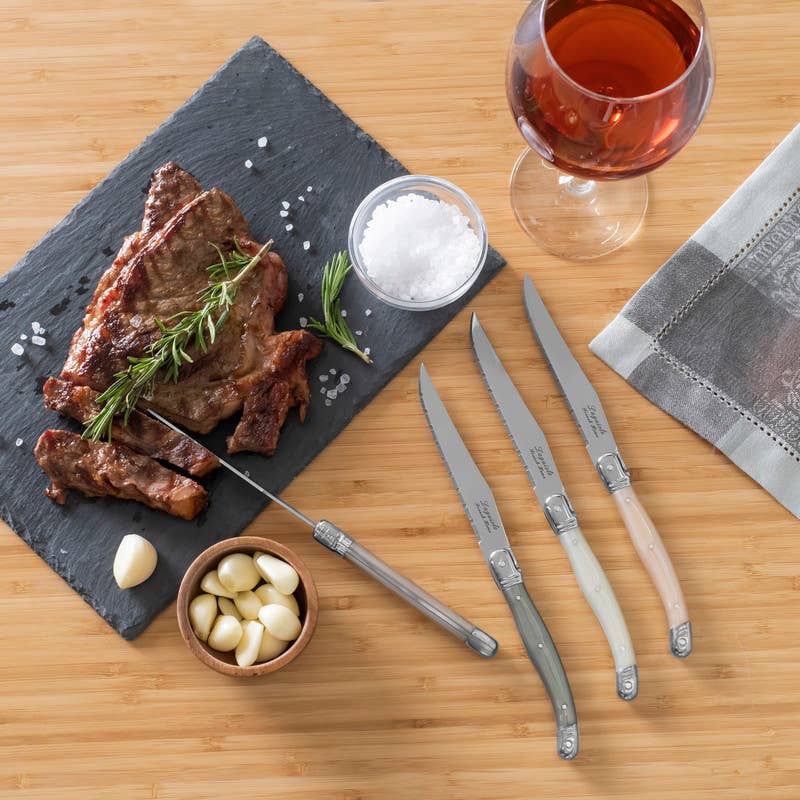 French Home - Wholesale Knife Set - French Home Laguiole Steak Knives, Set of 4, Neutral Tones3