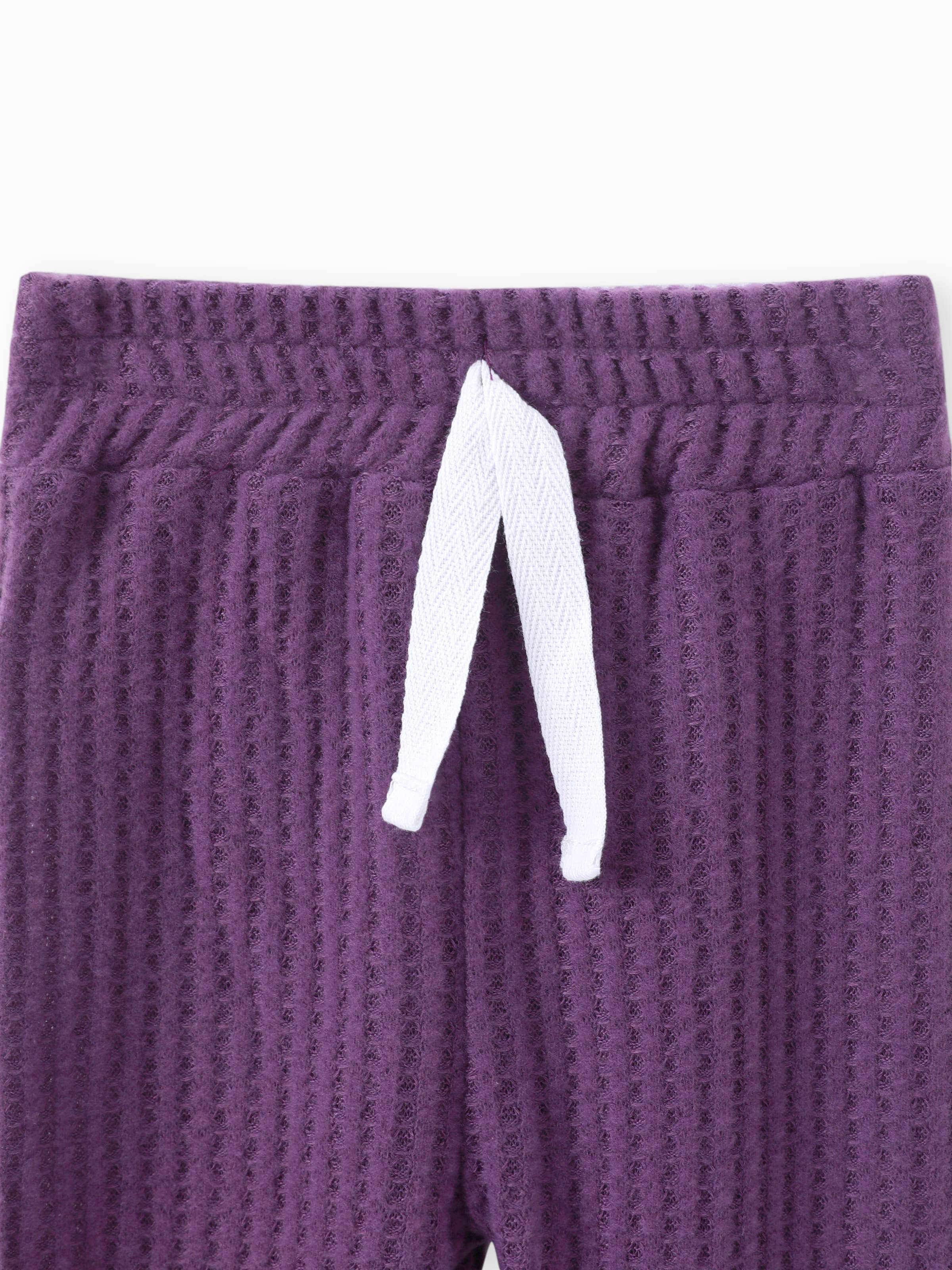 PatPat - Wholesale Clothing Set - Baby - 2pcs Solid Waffle Long-sleeve Baby Set15