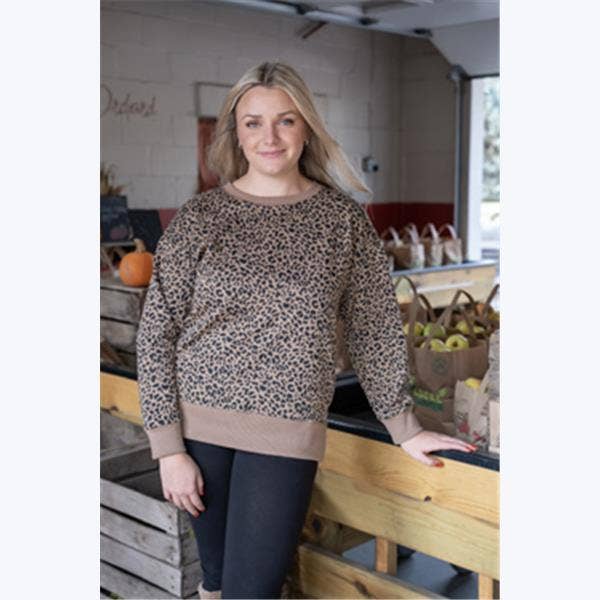 Leopard Sweatshirt (65) * 97% Polyester, 3% Spandex for wholesale by Young's