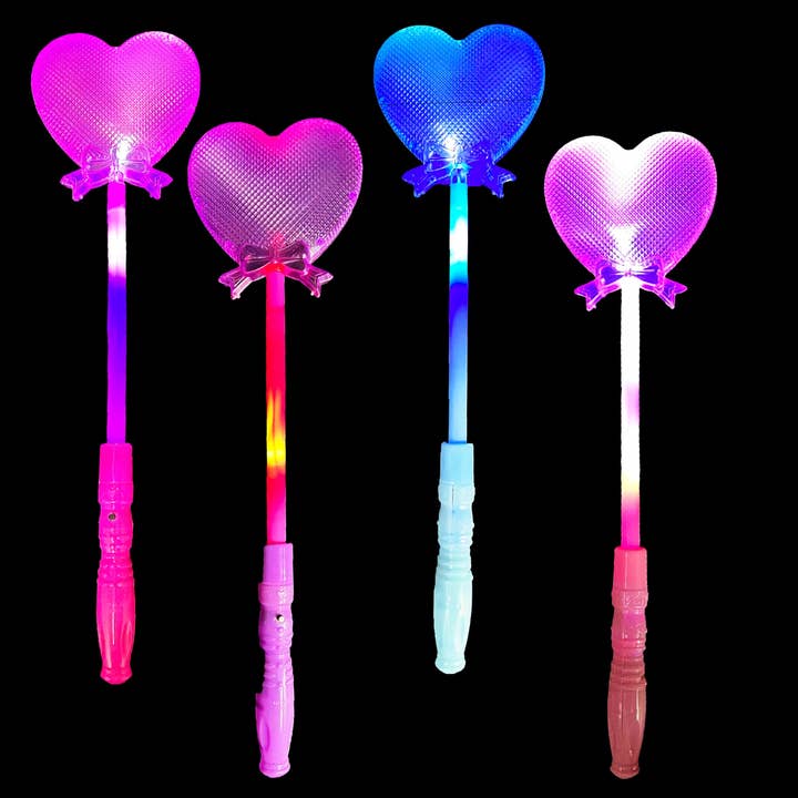 Led Light Up Heart Wand For Gift - Assorted for wholesale by La Bella Monte