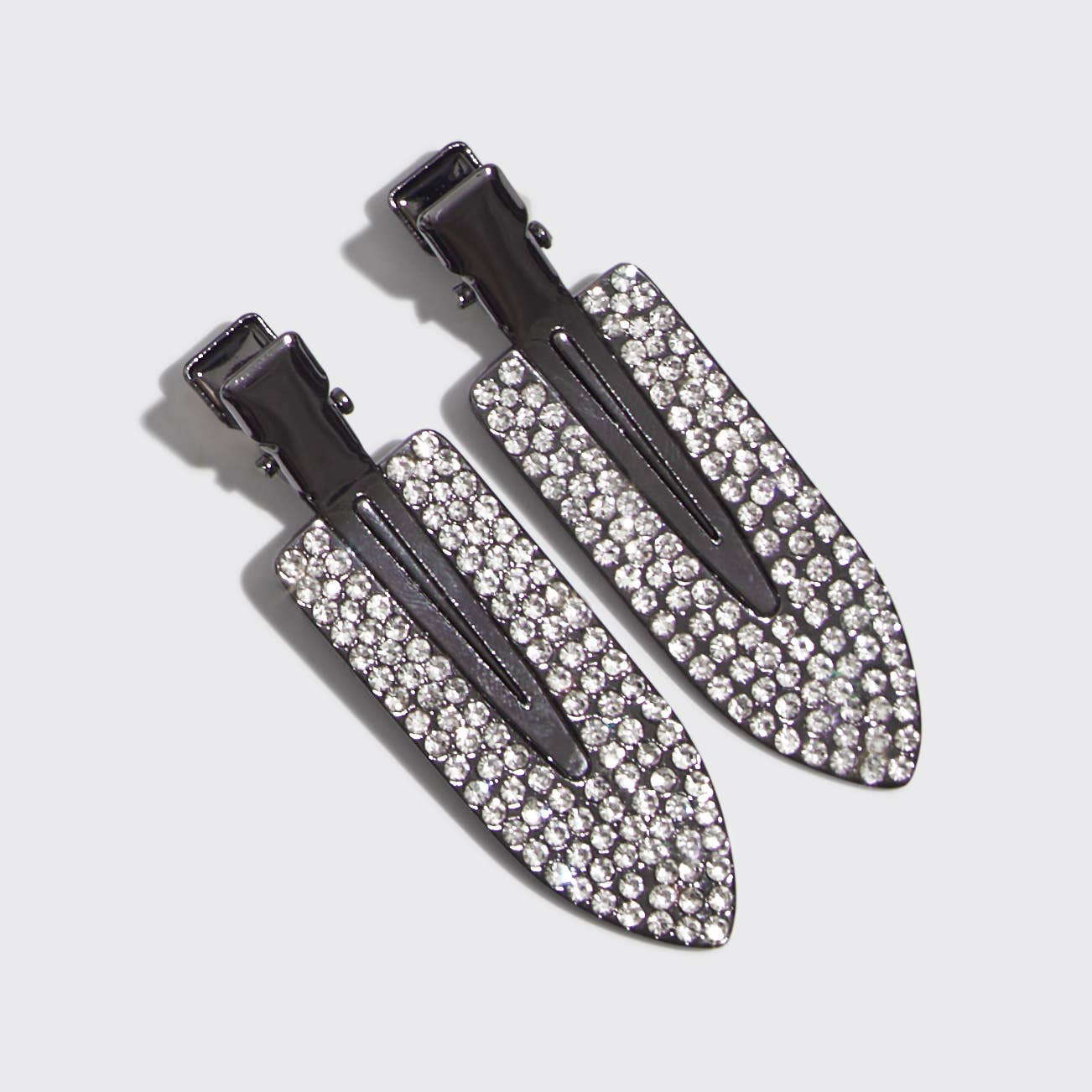 KITSCH - Wholesale Hair Clip - Women's - Metal Rhinestone Creaseless Clips 2pc Set1