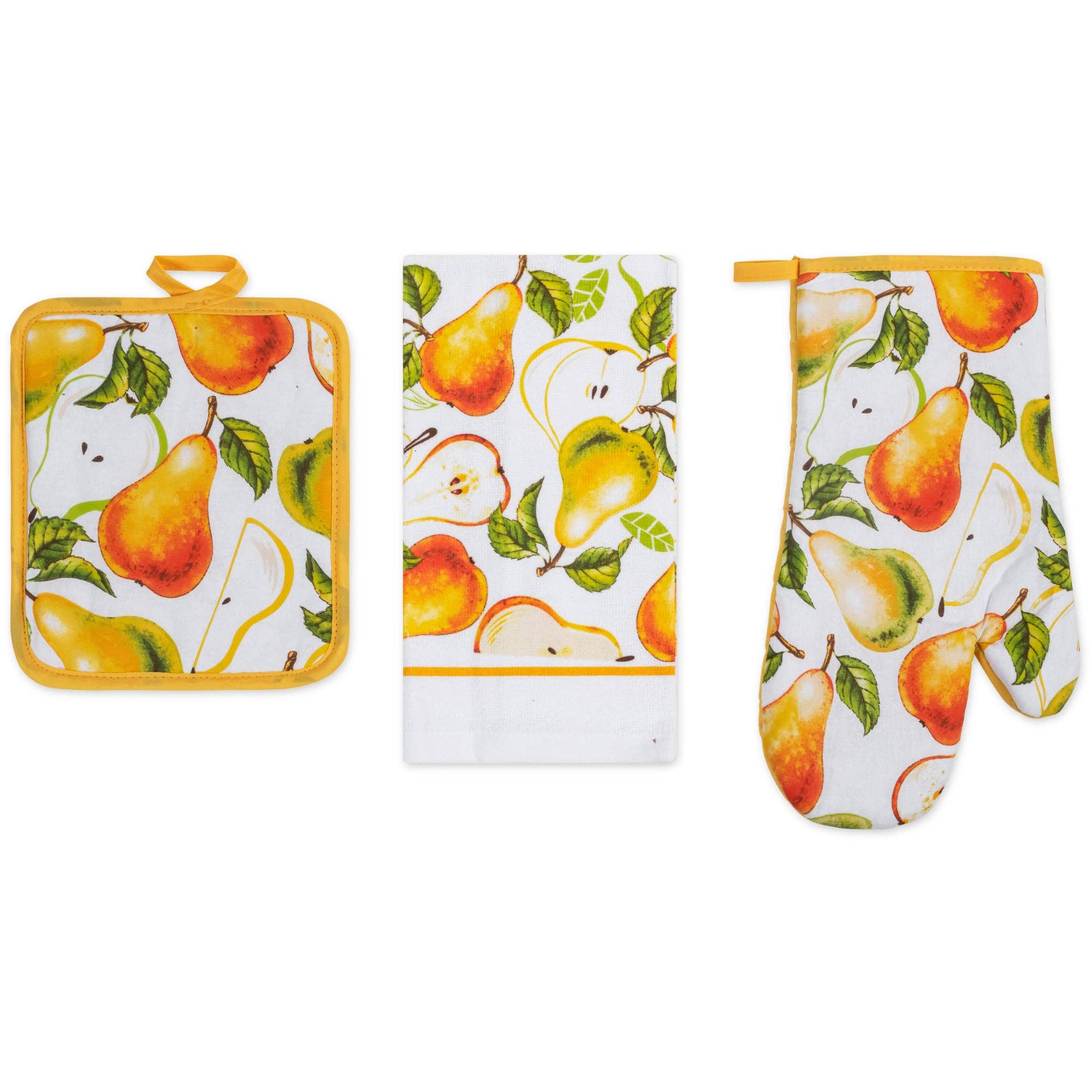 ShopBobbys - Wholesale Oven Mitt/Pot Holder - PREMIUS 3 Piece Printed Kitchen Linen Set, 1 Cotton Towel, 1 Pot Holder, 1 Oven Mitt14