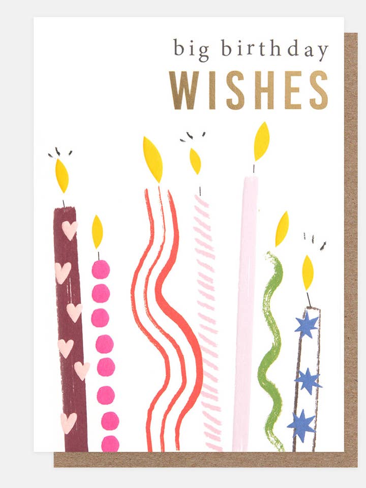 BIRTHDAY BIG WISHES GREETING CARD CAROLINE GARDNER for wholesale by Notes & Queries, Inc.