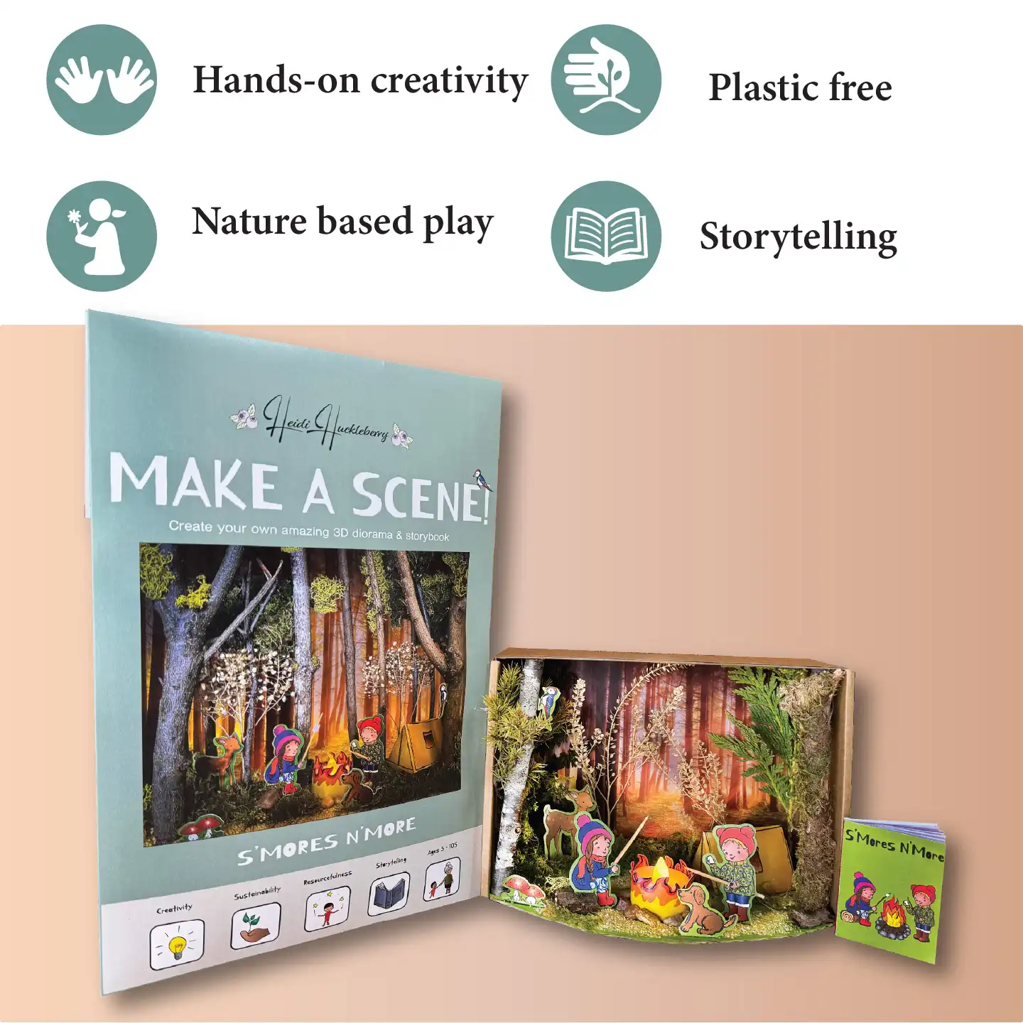 Heidi Huckleberry - Wholesale DIY Craft Kit - Nature Diorama Craft Kit: Make a Scene - S'MORES N'MORE -DIY10