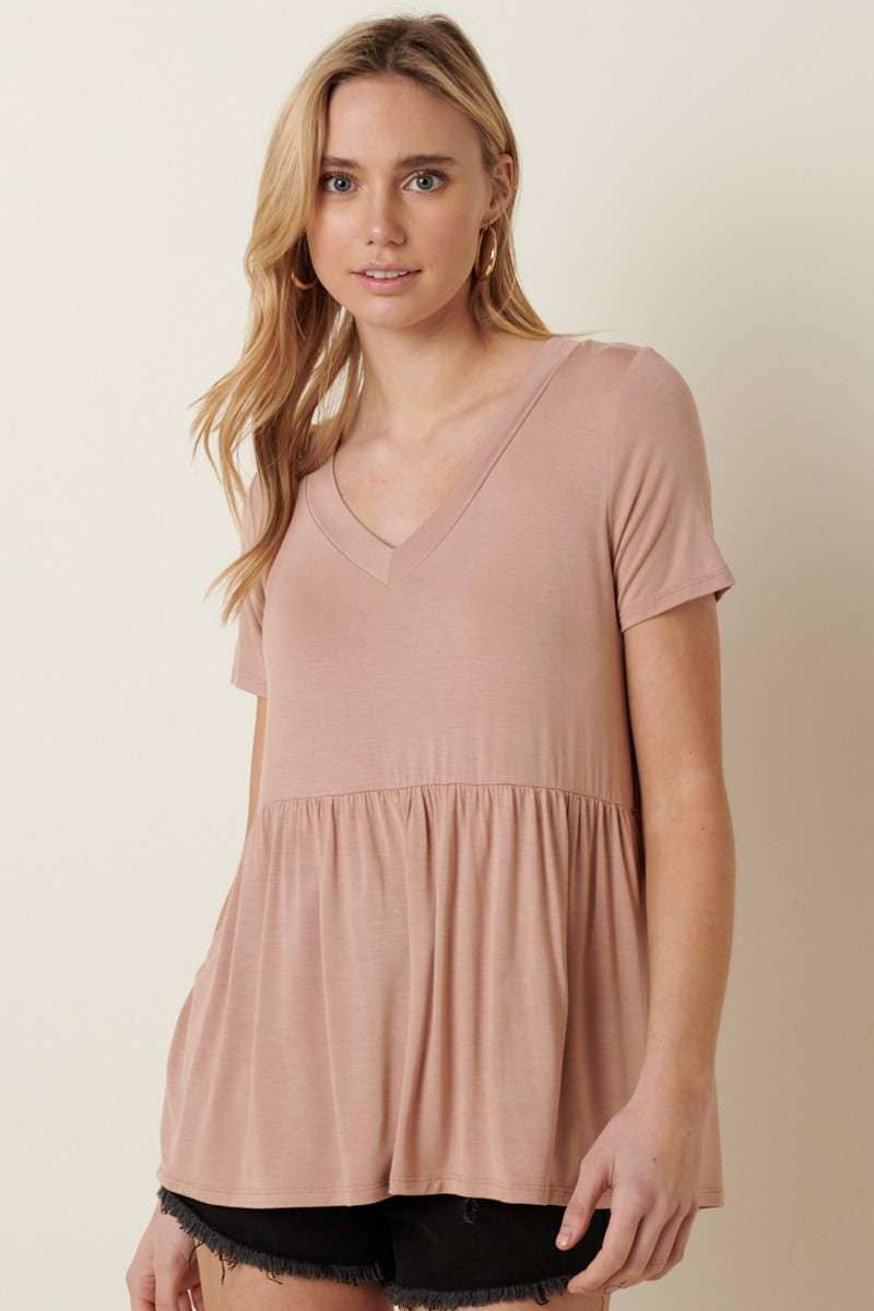 mittoshop - Wholesale Tunic - Women's - BT8128-BAMBOO V-NECK BABYDOLL TOP7