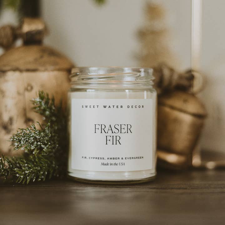Sweet Water Decor - Wholesale Jar/Filled Candle - Fraser Fir 9 oz Soy Candle - Christmas Decor & Gifts9