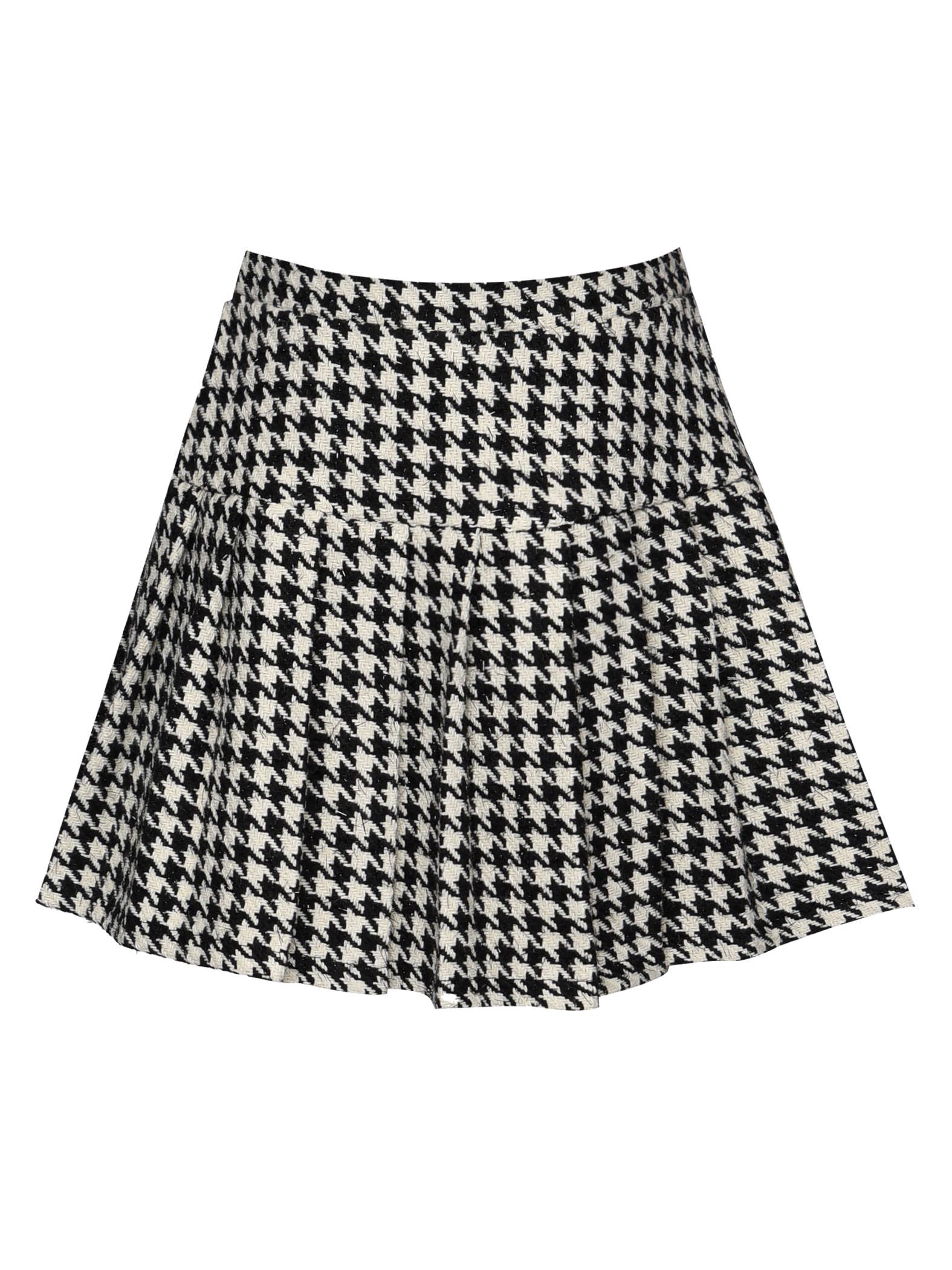 White Blk Houndstooth Tweed Skort for wholesale on Faire0
