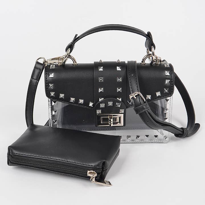 3AM BY H&D ACCESSORIES - Wholesale Clutch bag – women's - Studded See Through Clutch2