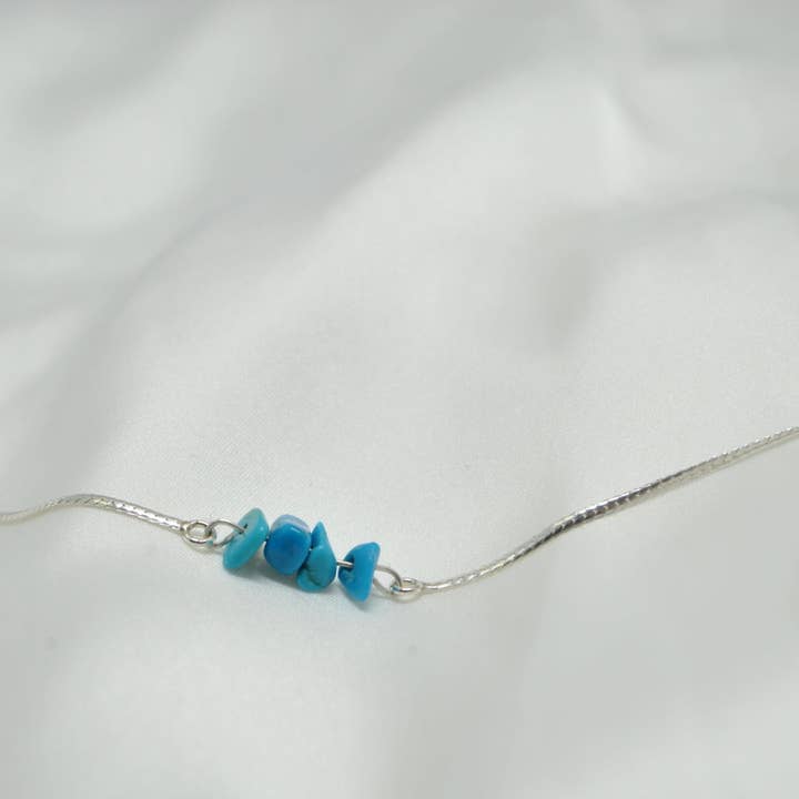Chaîne de cheville en Turquoise et argent 925 pour la vente par Iroquoise