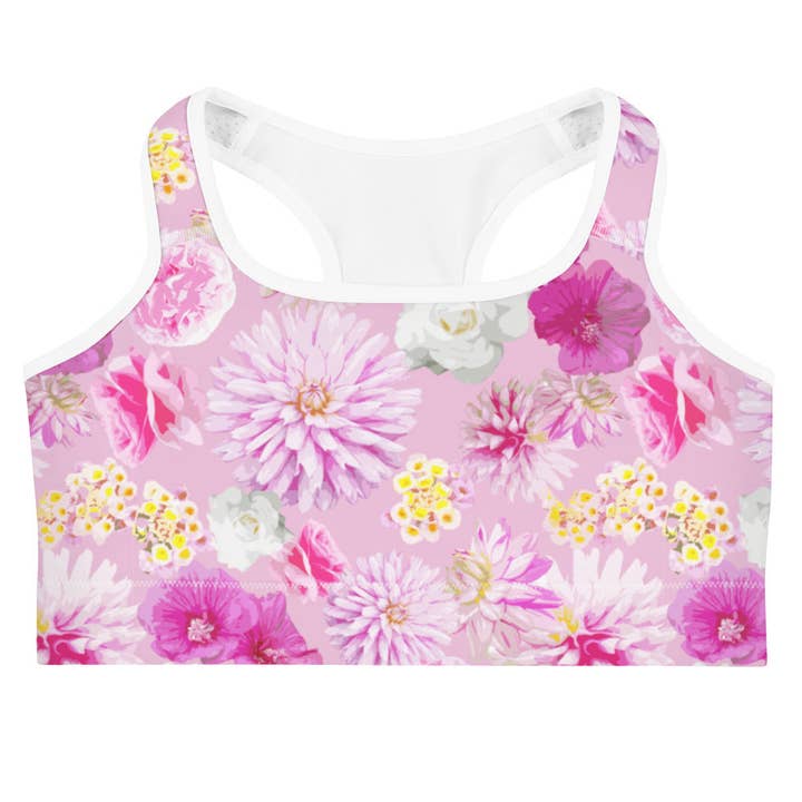 Garden Floral Sports bra for wholesale by The Happy Fun Shop