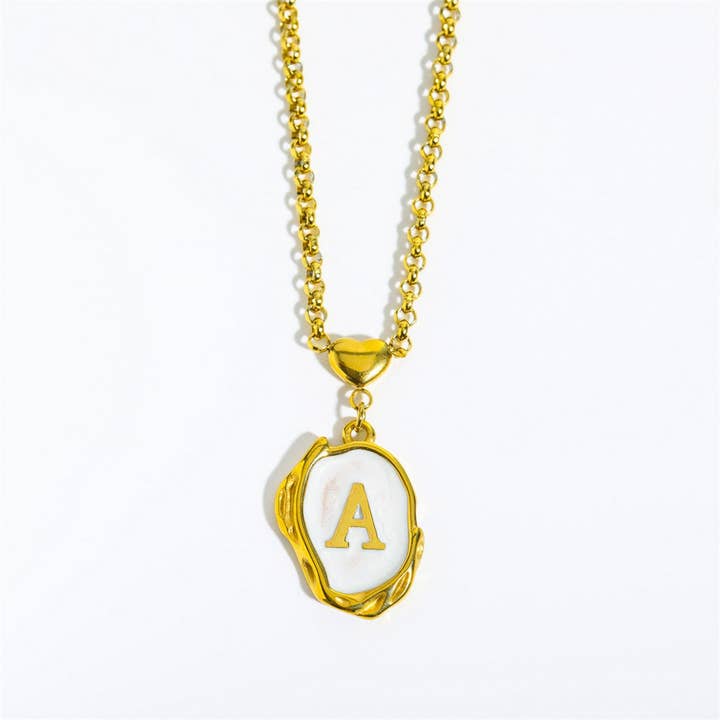 ACCITY - Wholesale Pendant/Charm Necklace - NEW 26 LETTERS OIL DROP THREE-DIMENSIONAL NECKLACE_CWMM3756