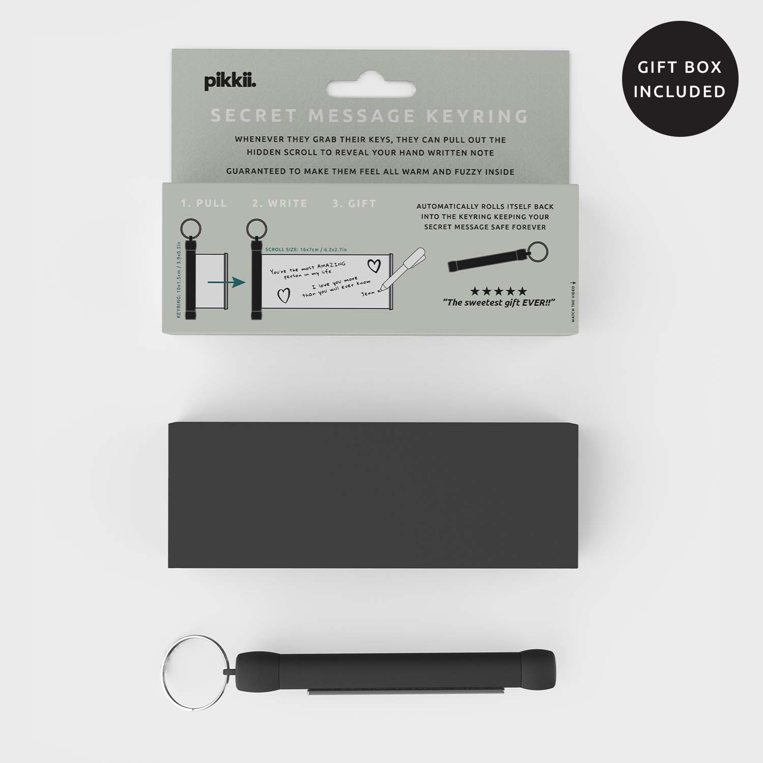 Pikkii – wholesale Keychain – Unisex – Secret Message Scroll Keyring | Personalized Gift4