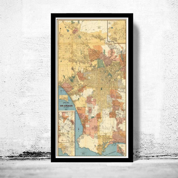 Ancienne carte de Los Angeles 1938 Carte vintage | Impression d'art mural de carte vintage pour la vente par OldCityPrints - Old Maps and Posters