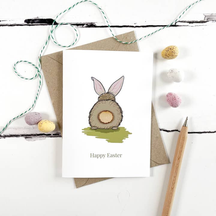 Easter Bunny Wooden Illustrated Card for wholesale by Altered Chic