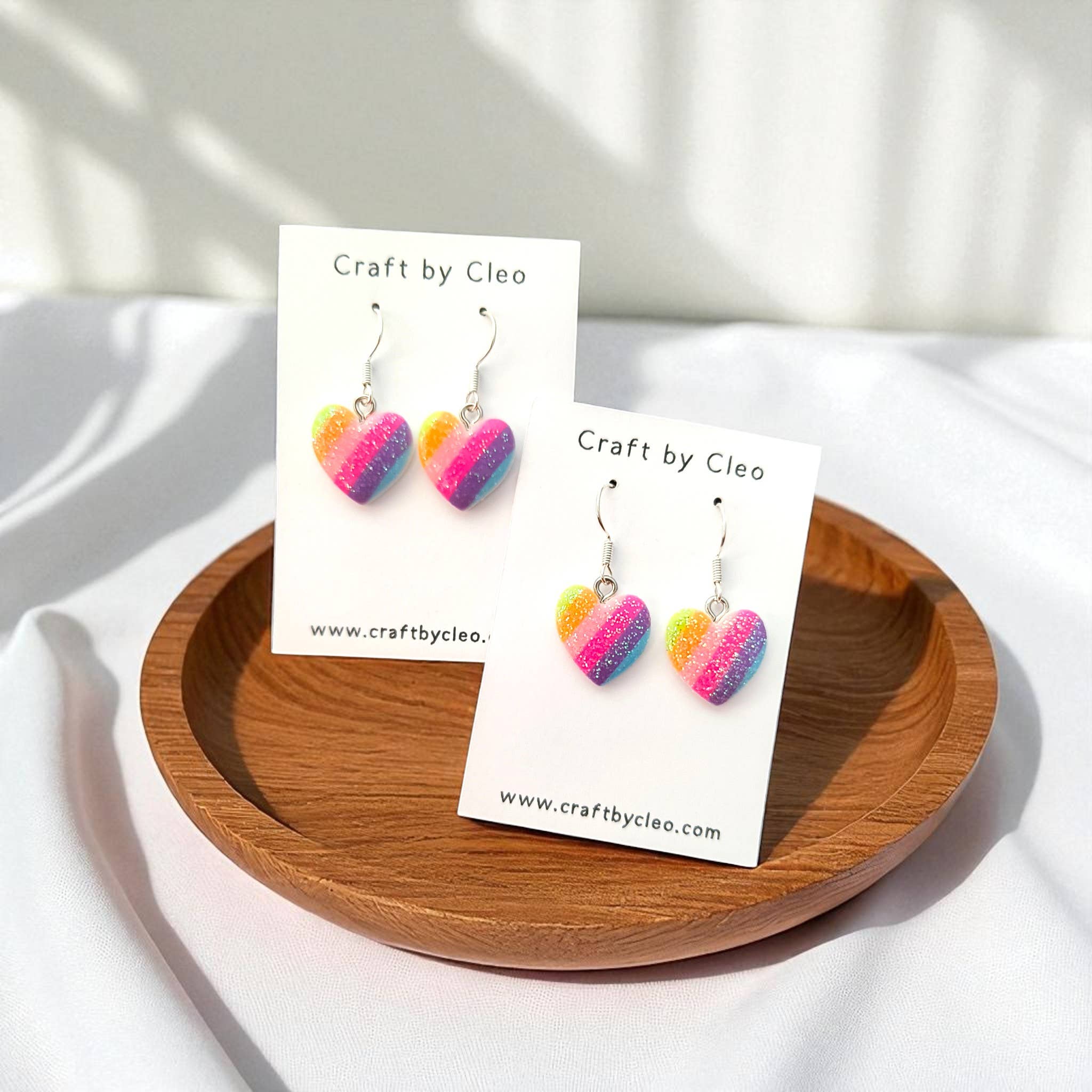 Craft by Cleo - Wholesale Dangle Earrings - Rainbow Heart Earrings2