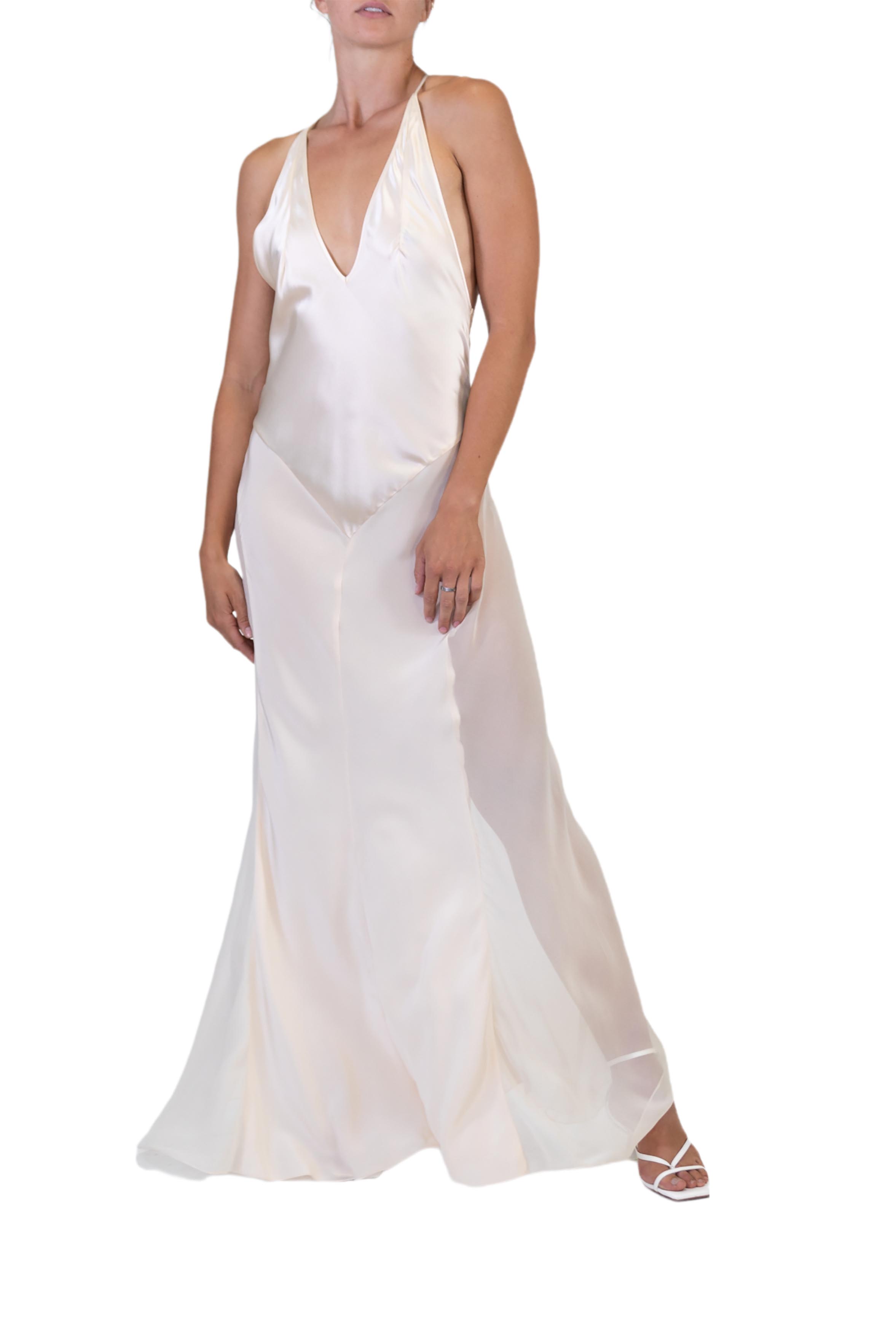 Morphew Collection – wholesale Gown – Women's – Lyons Blue Silk Charmeuse Bias Cut Slip Gown1