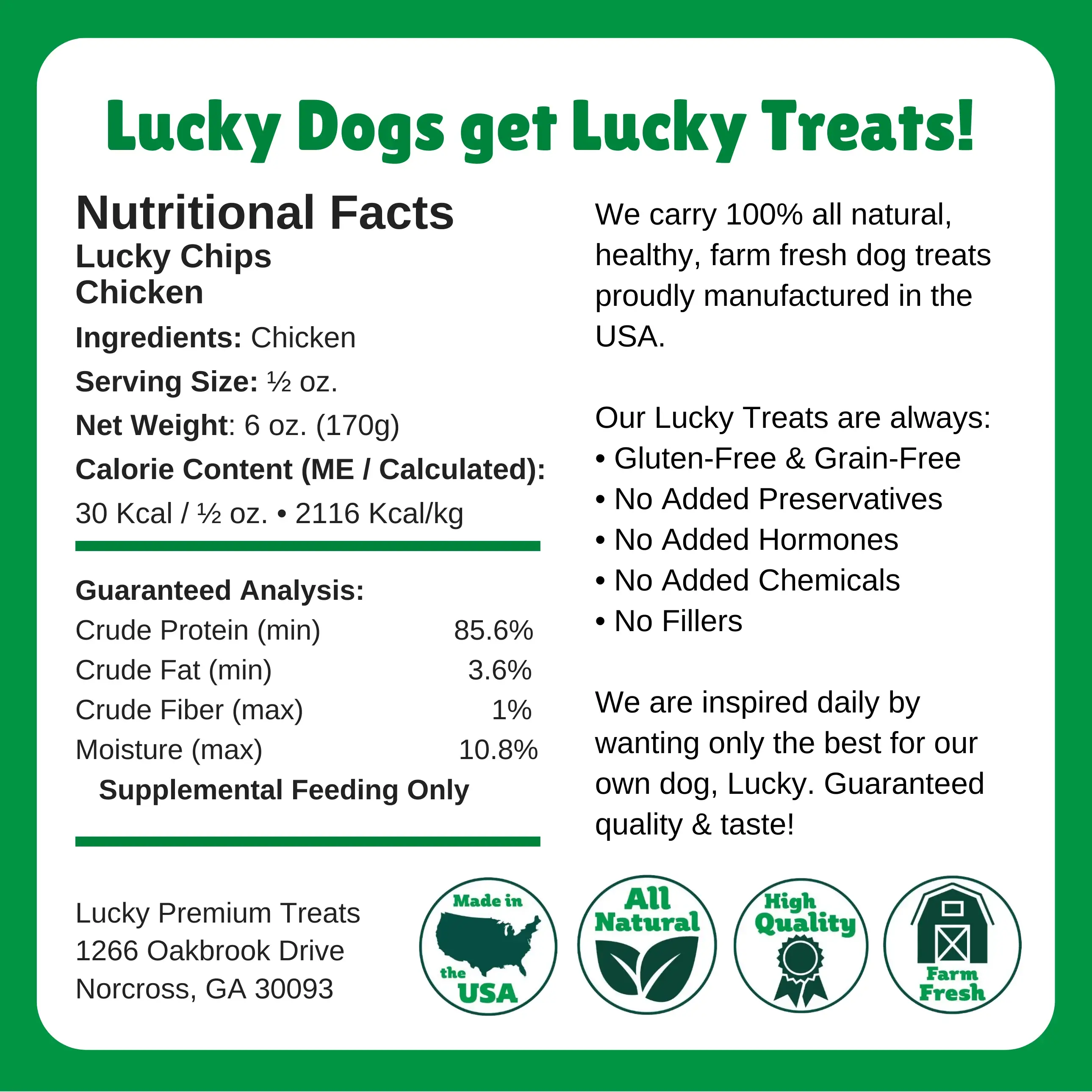 Lucky Premium Treats - Wholesale Pet Treats - Dog - LUCKY CHIPS CHICKEN Bulk per lb3