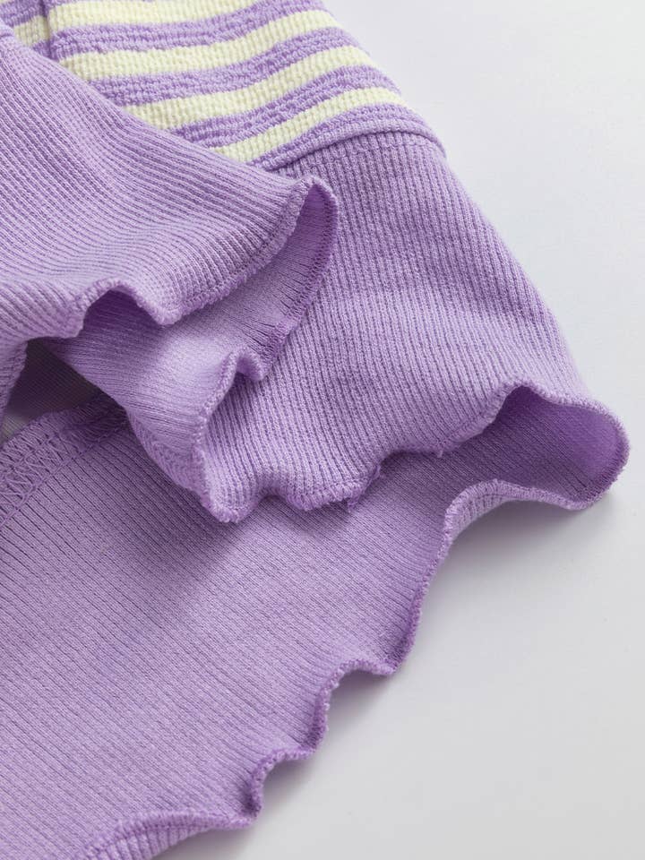 Lovesoft - Wholesale Knit Top - Women's - Solid Color Stripe Loose Drop Shoulder Long Sleeve Top