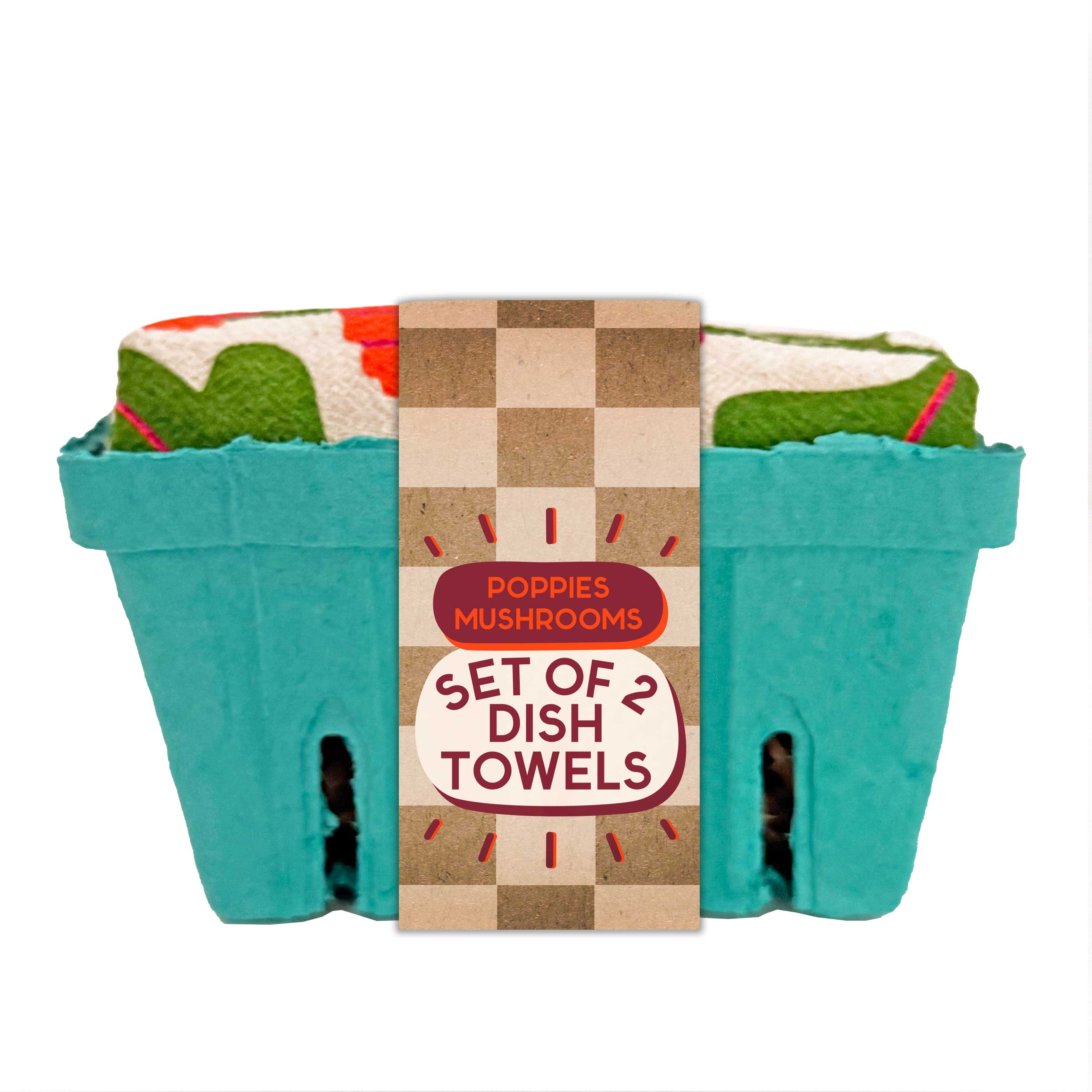 The Neighborgoods - Venta al por mayor Paños de cocina - FIELD DAY (Hongos, Amapolas) - Juego de 2 paños de cocina1