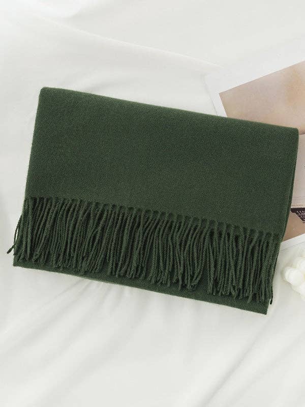 VividLux – wholesale Scarf – Women's – Keep Warm Solid Color Tasseled Shawl&Scarf19