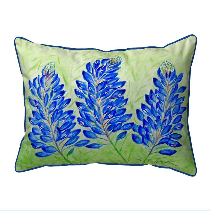 Blue Bonnet Indoor/Outdoor Pillow for wholesale by Betsy Drake Interiors