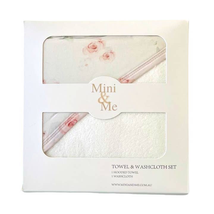 Juego de toallas y toallitas con capucha Mini & Me Imogen para venta al por mayor de Cuddle Bug & Co