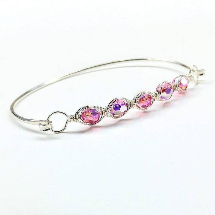 Brazalete con barra de cristal Swarovski con forma ovalada más grande para venta al por mayor de Alexa Martha Designs