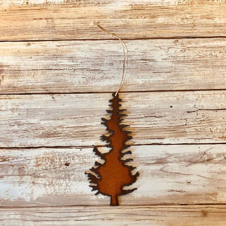 Universal Ironworks USA - Wholesale Ornament - Pine Tree Lodge Rustic Iron Ornament