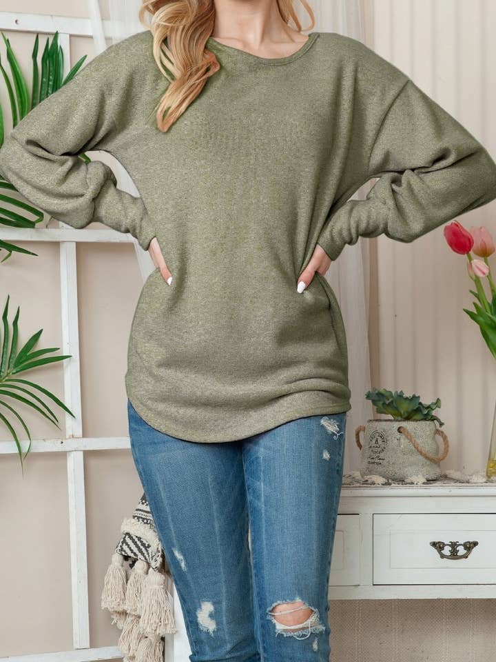 Long Bishop Sleeve Cuffed Top for wholesale by aa24