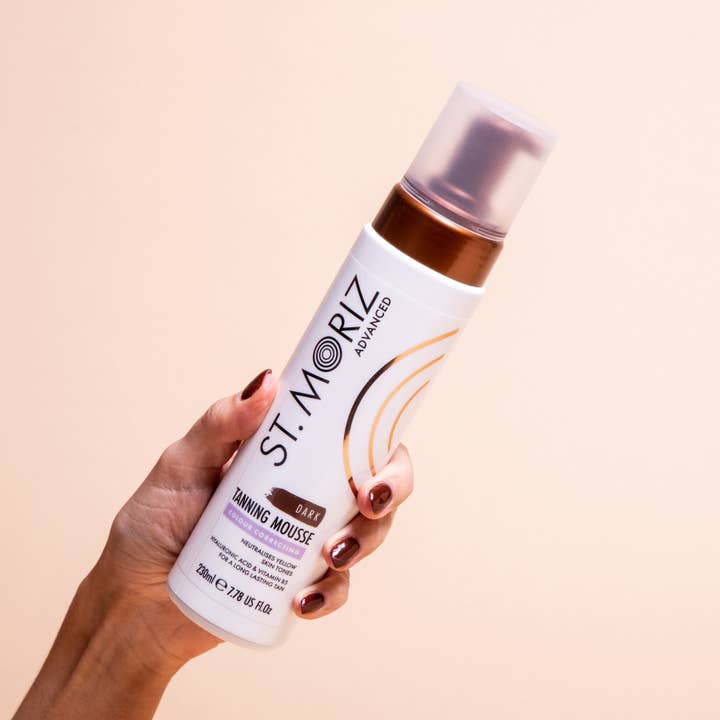 BLIII Holding - Vente Autobronzants - NOUVELLE mousse bronzante St. Moriz, couleur correcte, foncée, 7,78 fl oz