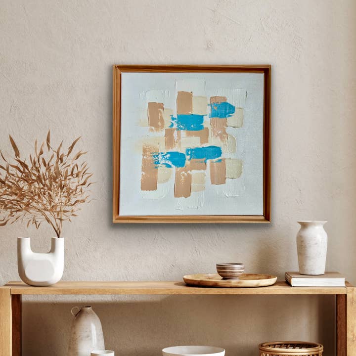 Pequena Obra de Arte Abstrata ORIGINAL - Estilo Neutro - Home deco por atacado de BLUE FEATHER BY PAT