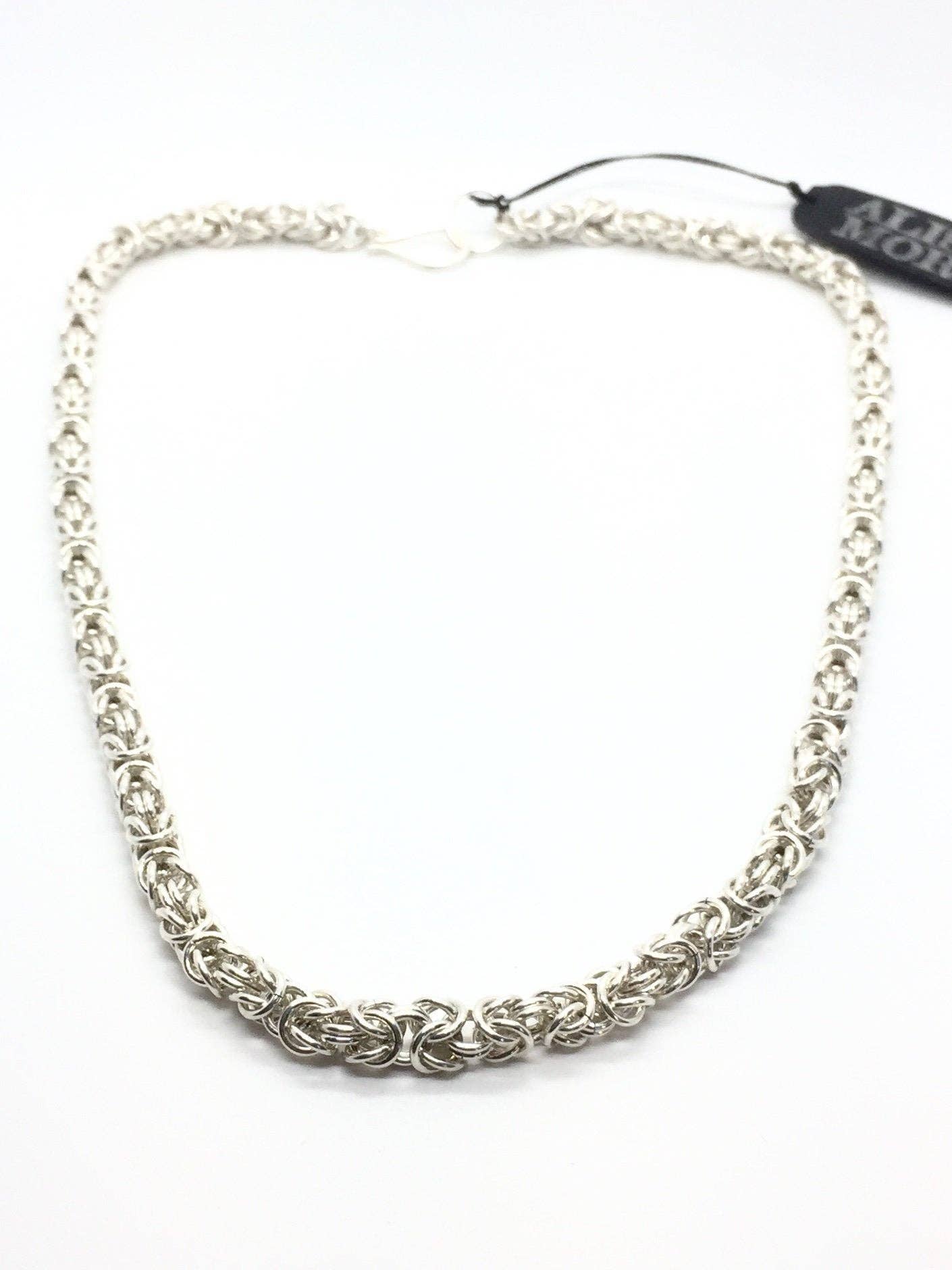 Alison Morse - Wholesale Link & Chain Necklace - Byzantine Chainmaille Necklace in Silver