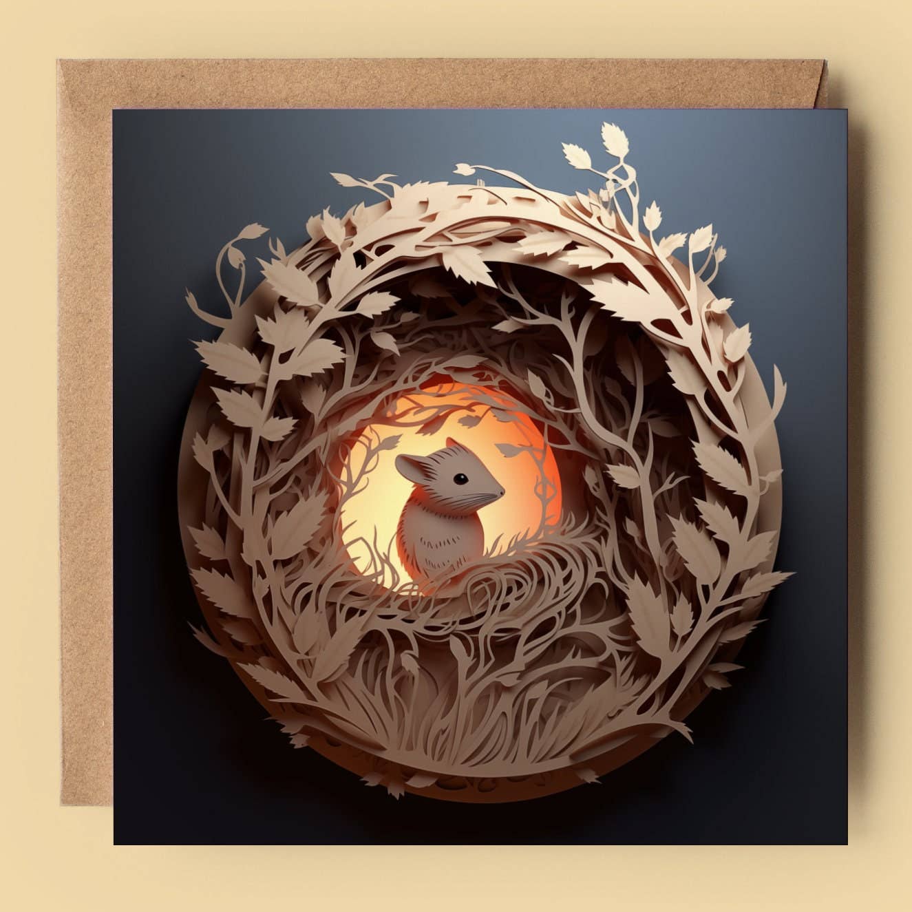 Good Post Day – Engroshandel Hverdagshilsen kort – Kort med skovmus i rede – 2D tryk1